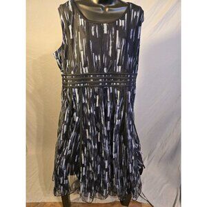 Roaman's Womens Plus Size 18W 2X Fit & Flare Midi Dress Fall Colors Flowy